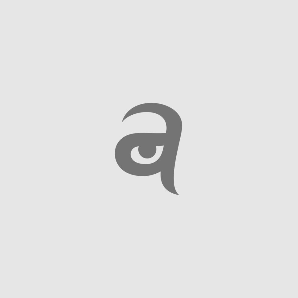 simple letter a and eye logo vector