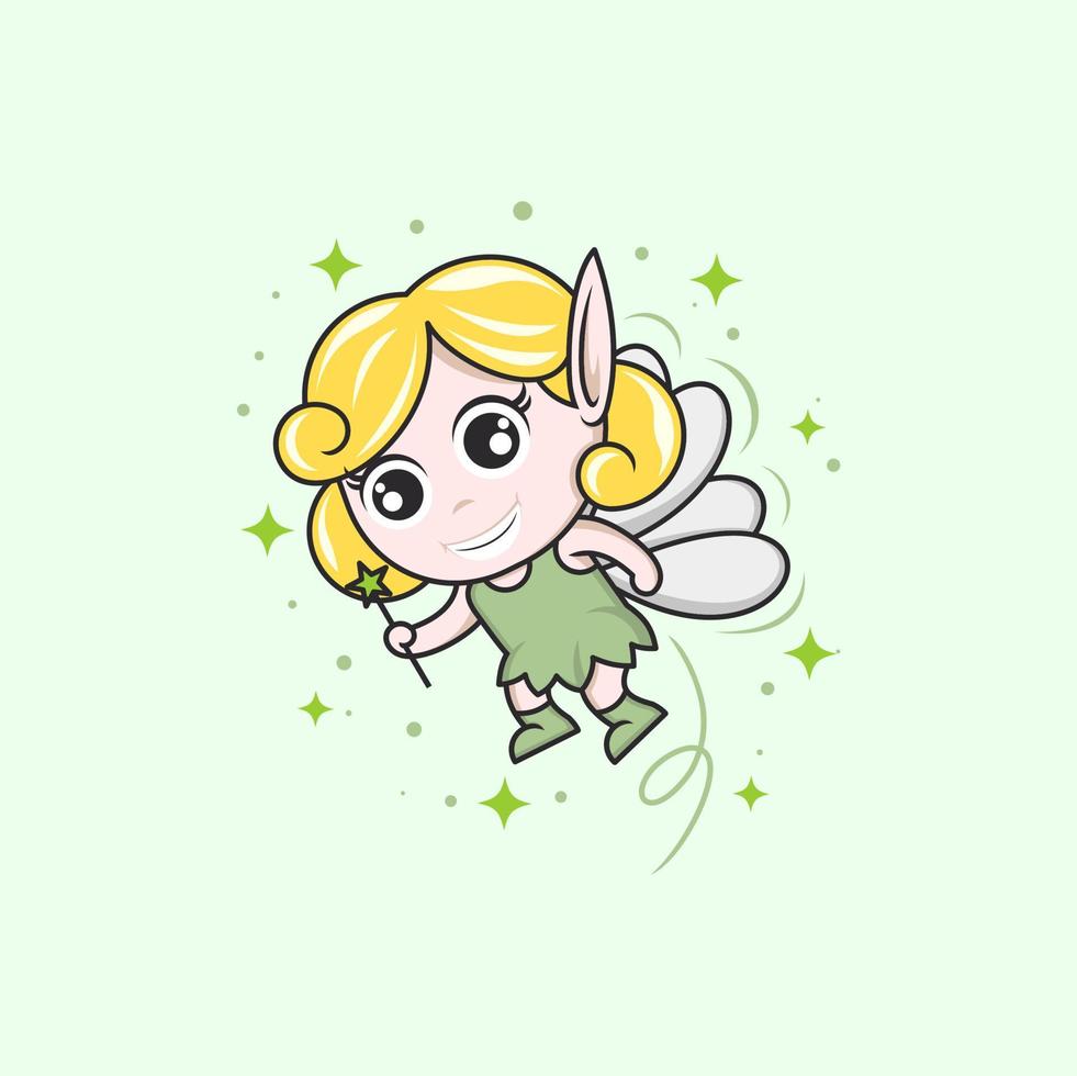 cute cartoon fairy vector