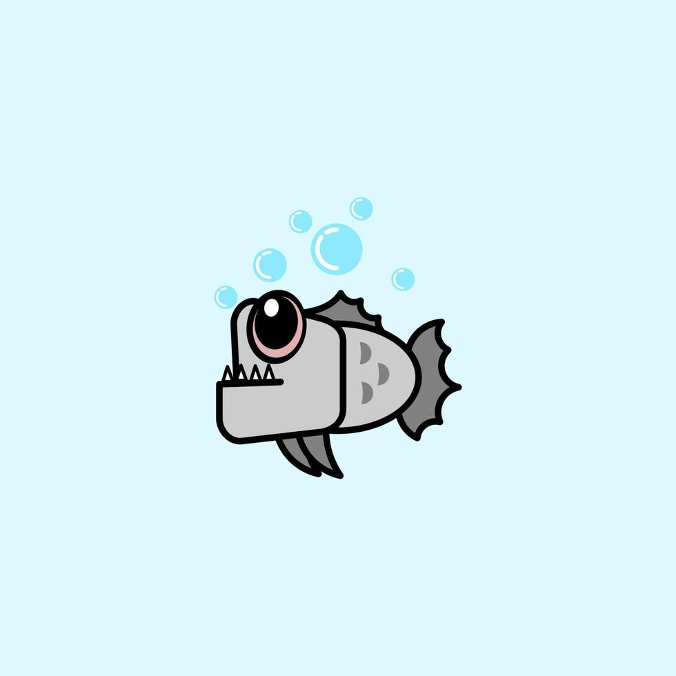 cute cartoon piranhas vector