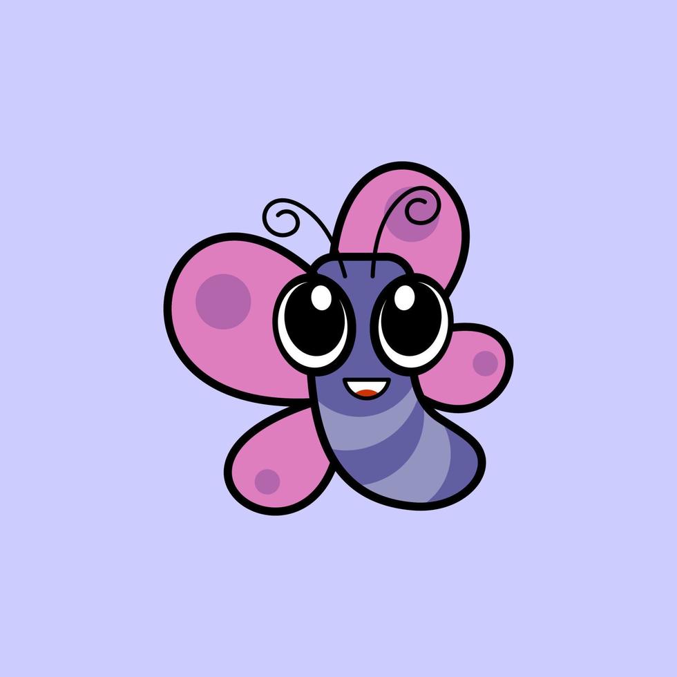 linda mariposa de dibujos animados vector