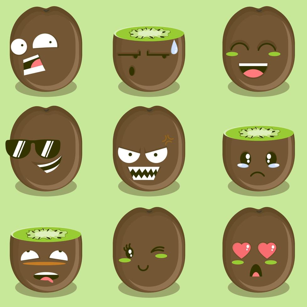 cute cartoon kiwi fruit vector