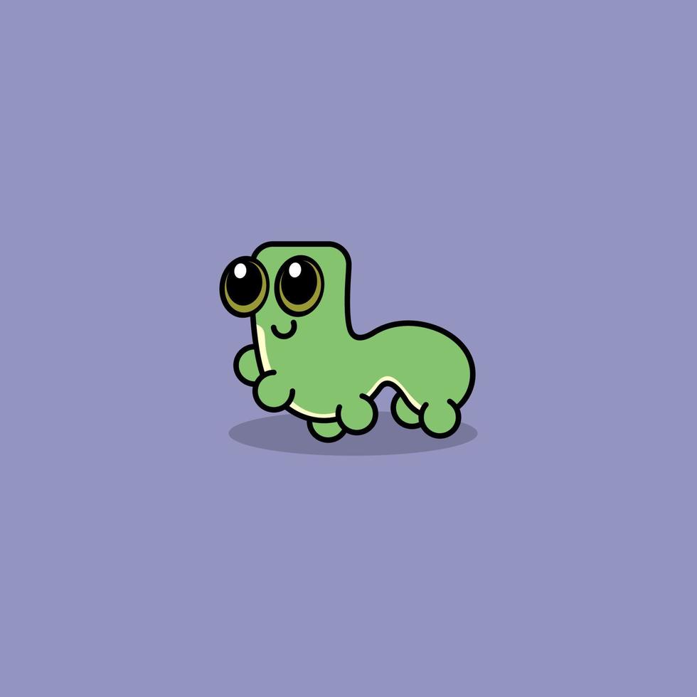 cute cartoon caterpillar vector
