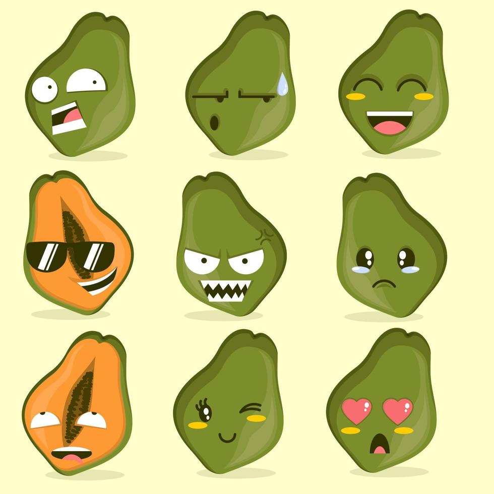 papaya funny cartoon vector