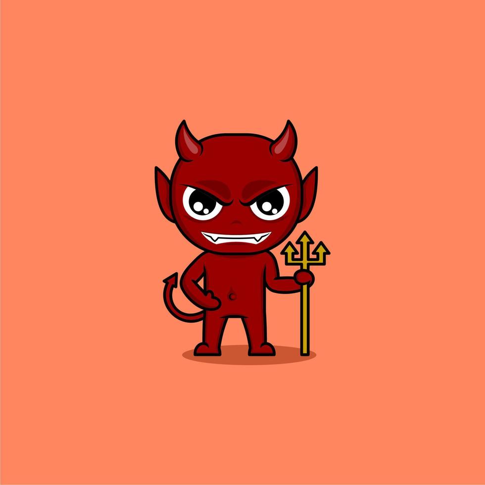 cute cartoon devil vector
