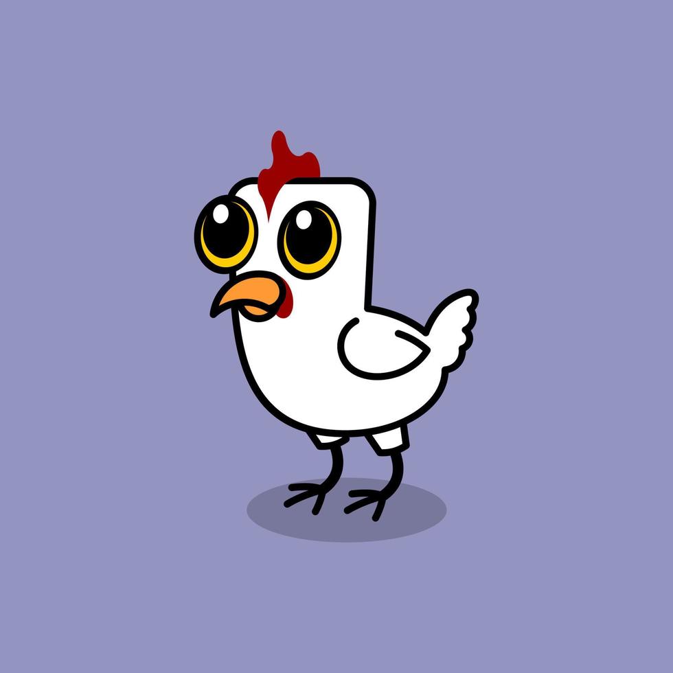 cute cartoon chicken vector