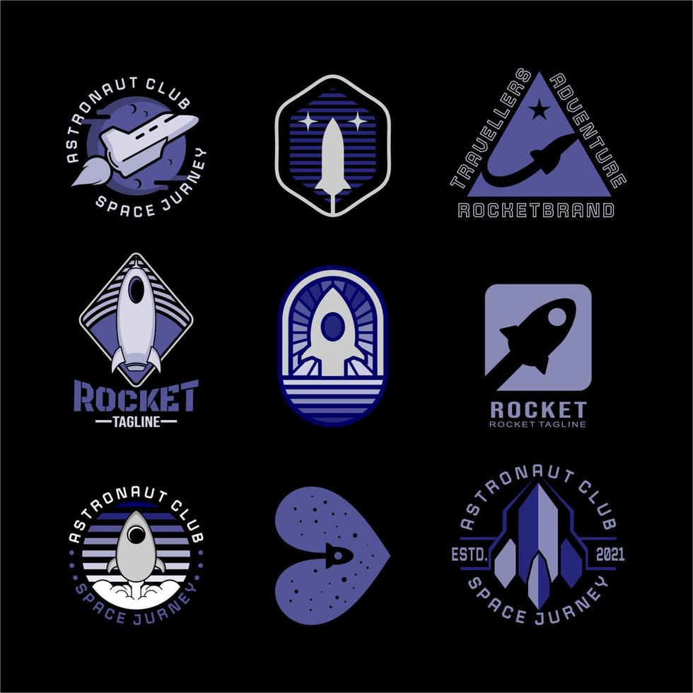 rocket simple logo collection vector