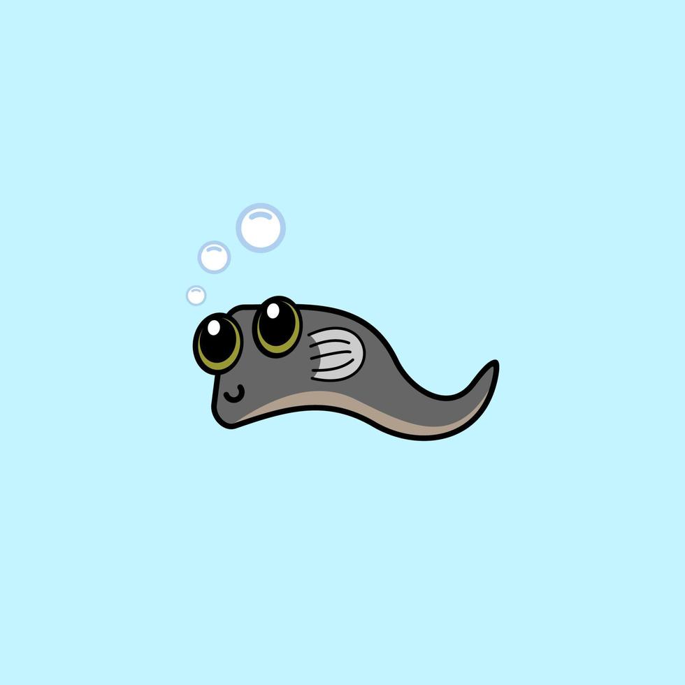 cute cartoon eel vector