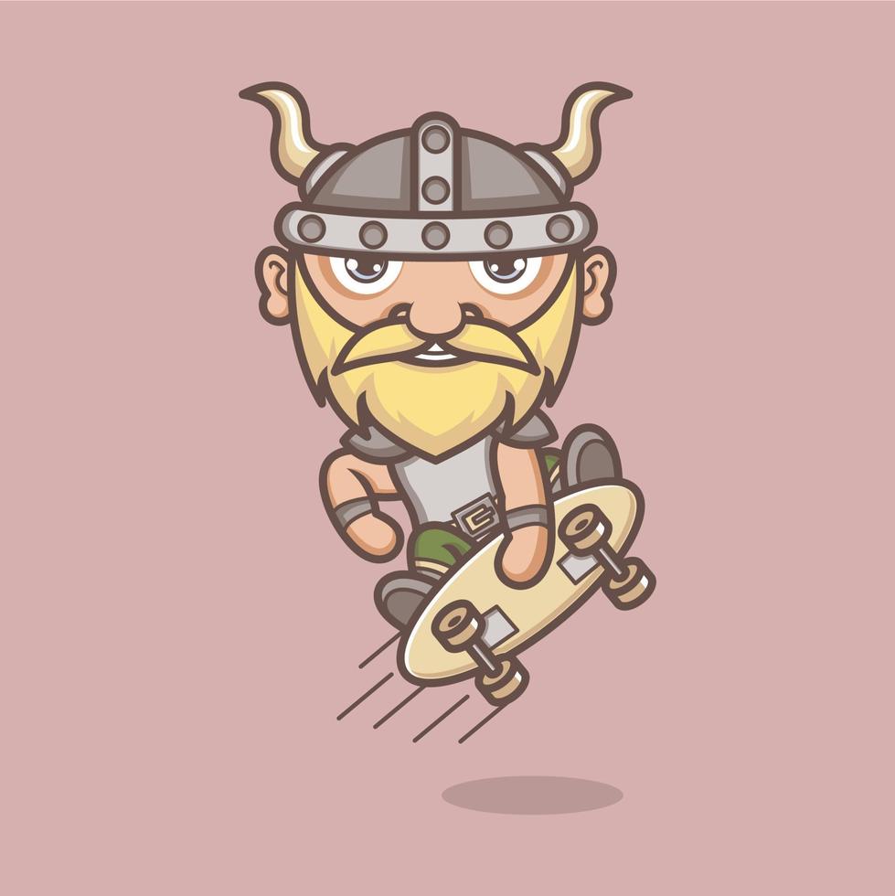 linda dibujos animados vikingos vector