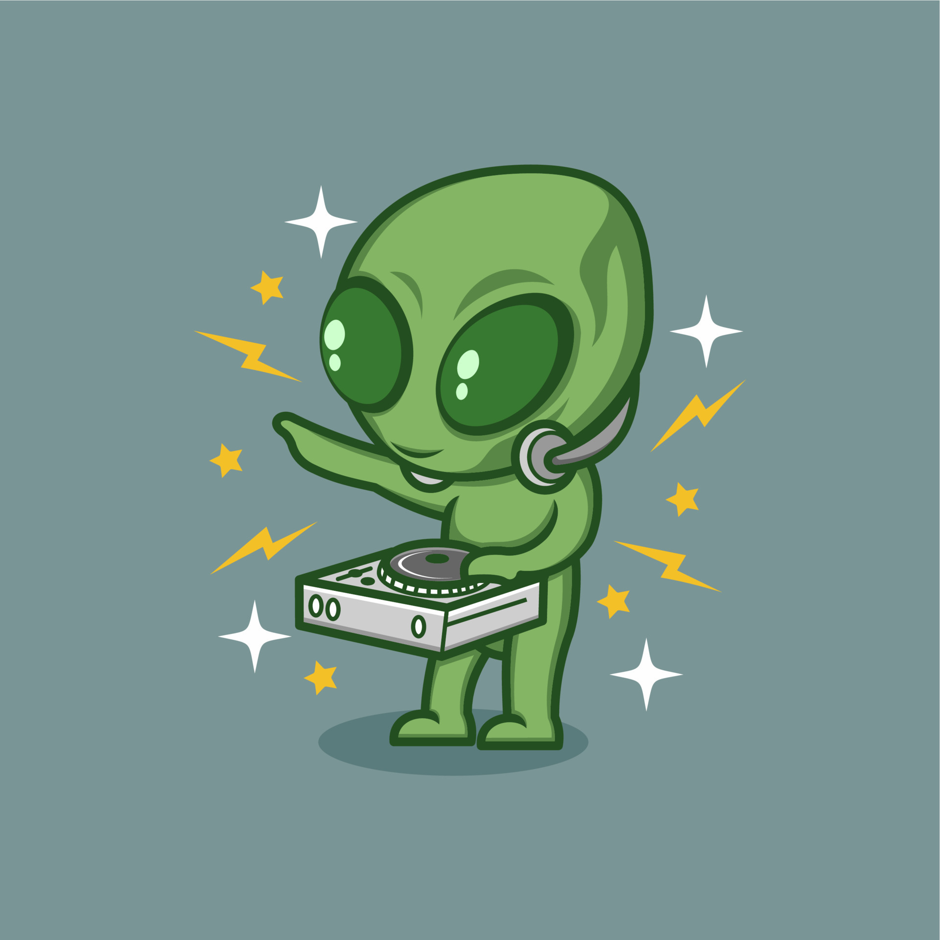 funny cartoon alien so dj 20792826 Vector Art at Vecteezy