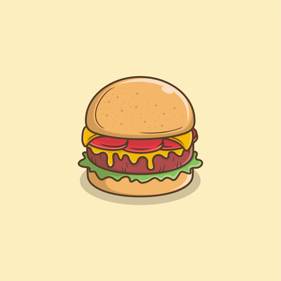 cute cartoon burger vector