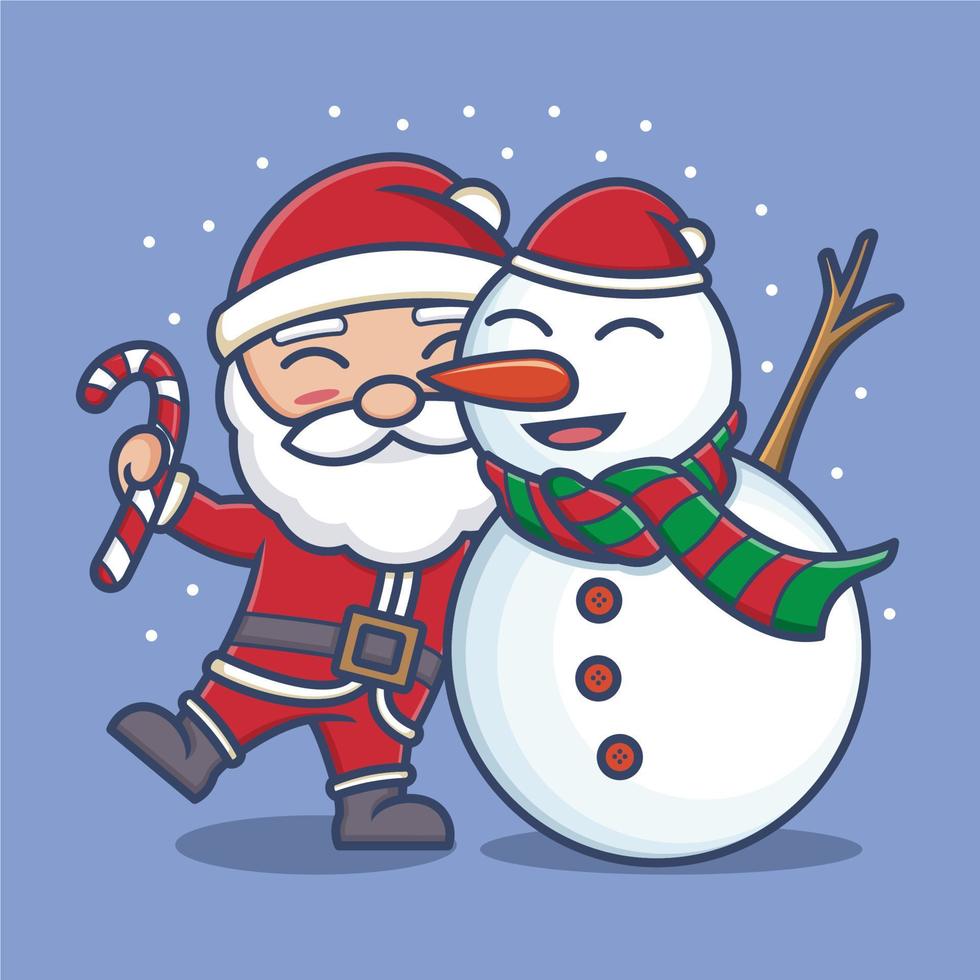 cute cartoon santa claus on christmas vector