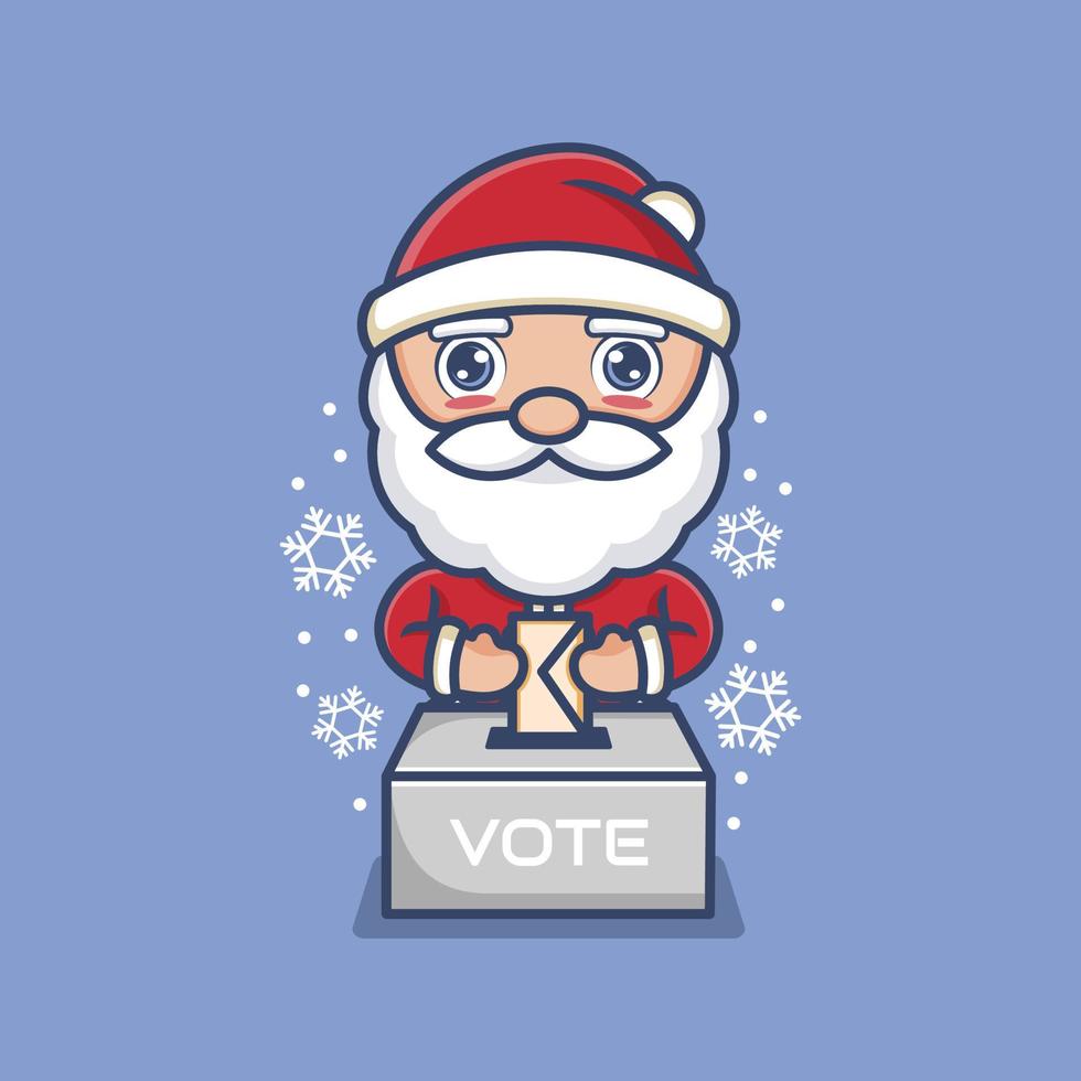 cute cartoon santa claus voting election vector