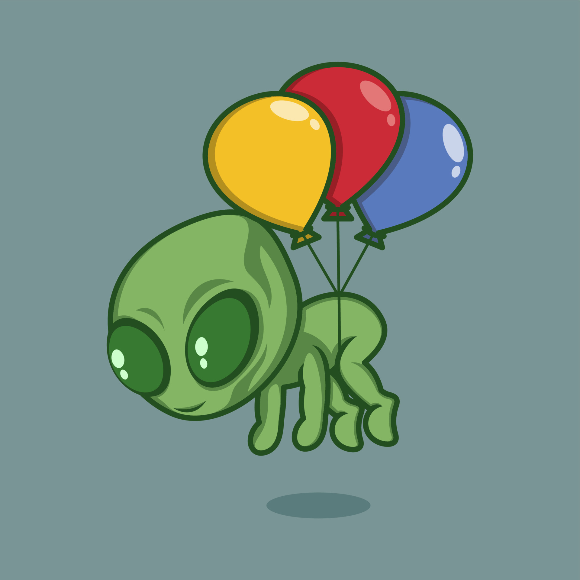 linda dibujos animados extraterrestre con globos 20792956 Vector en Vecteezy