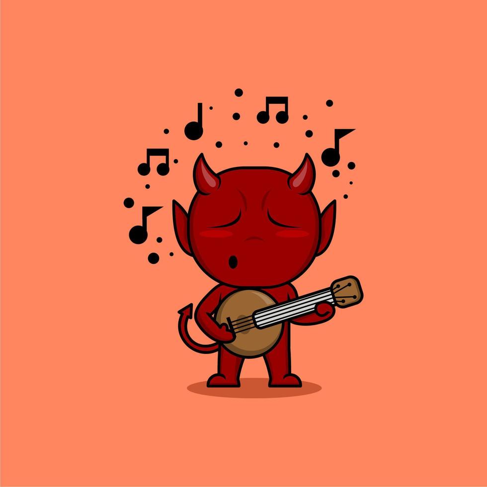 linda dibujos animados diablo vector