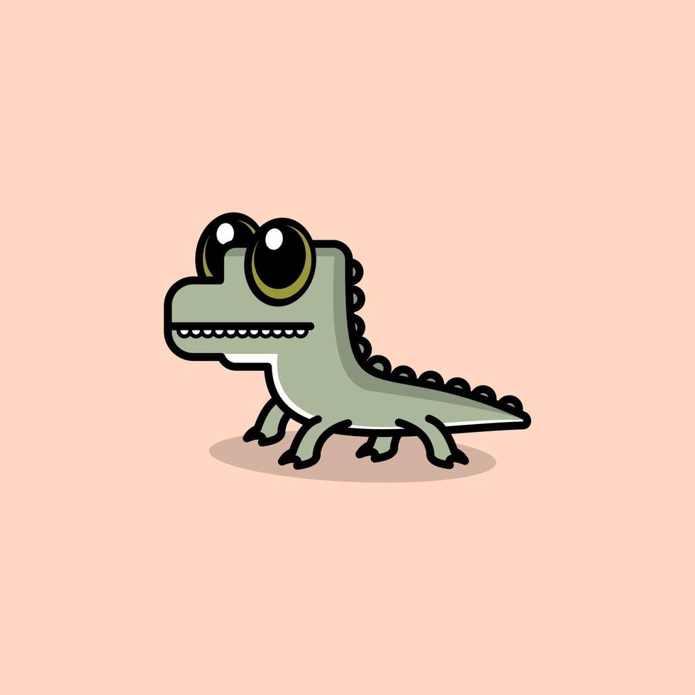 cute cartoon crocodile vector