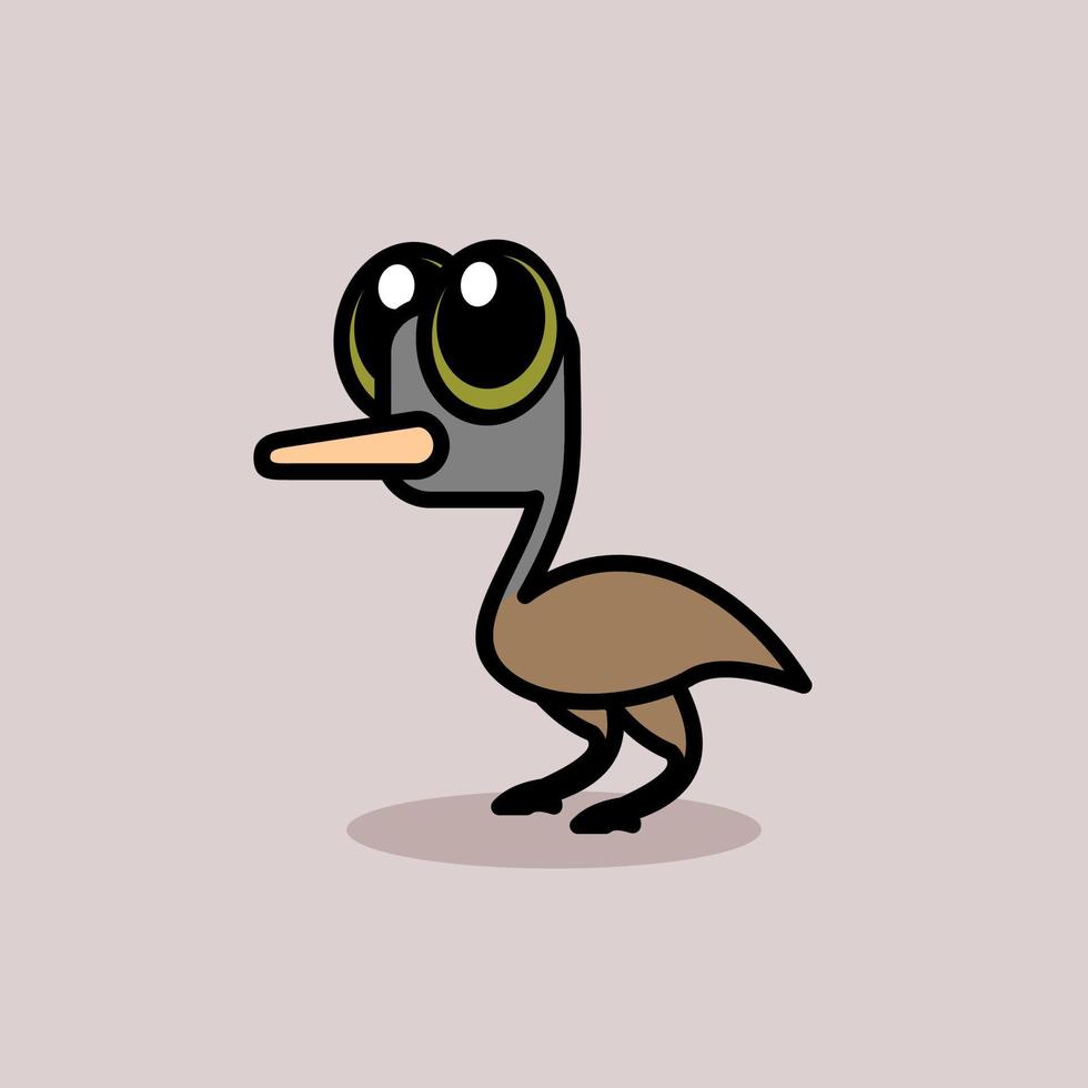 cute cartoon ostrich vector