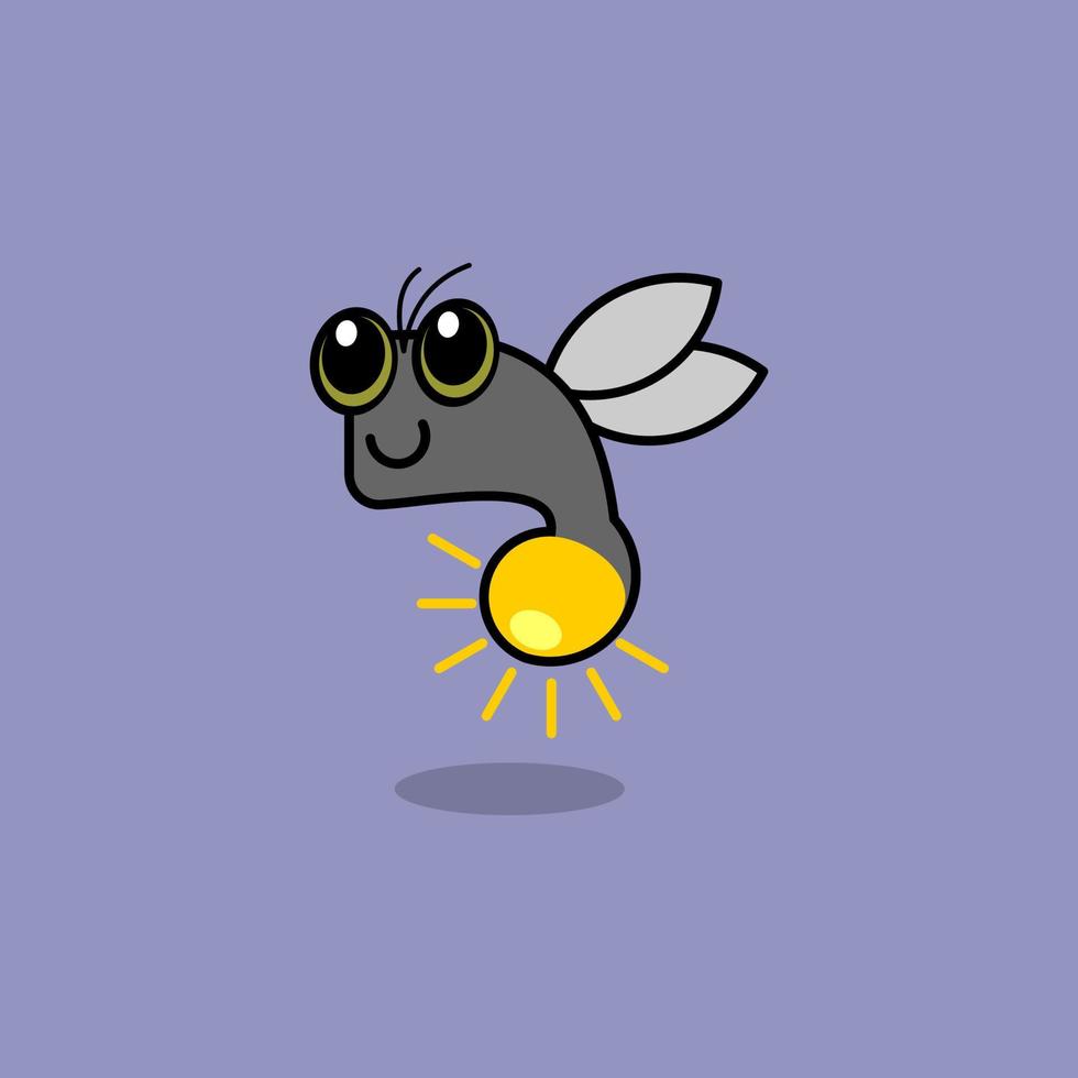 cute cartoon firefly vector