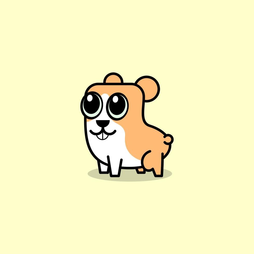 cute cartoon guinea pig vector