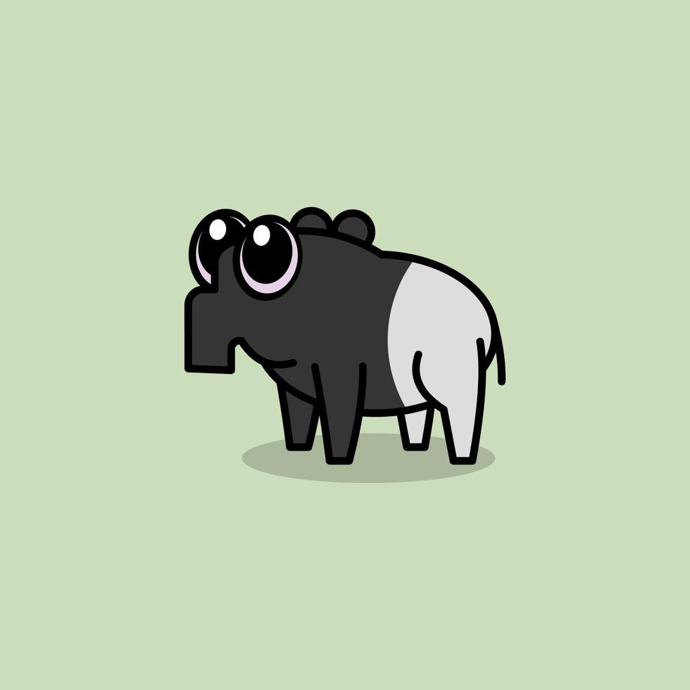cute cartoon tapir vector