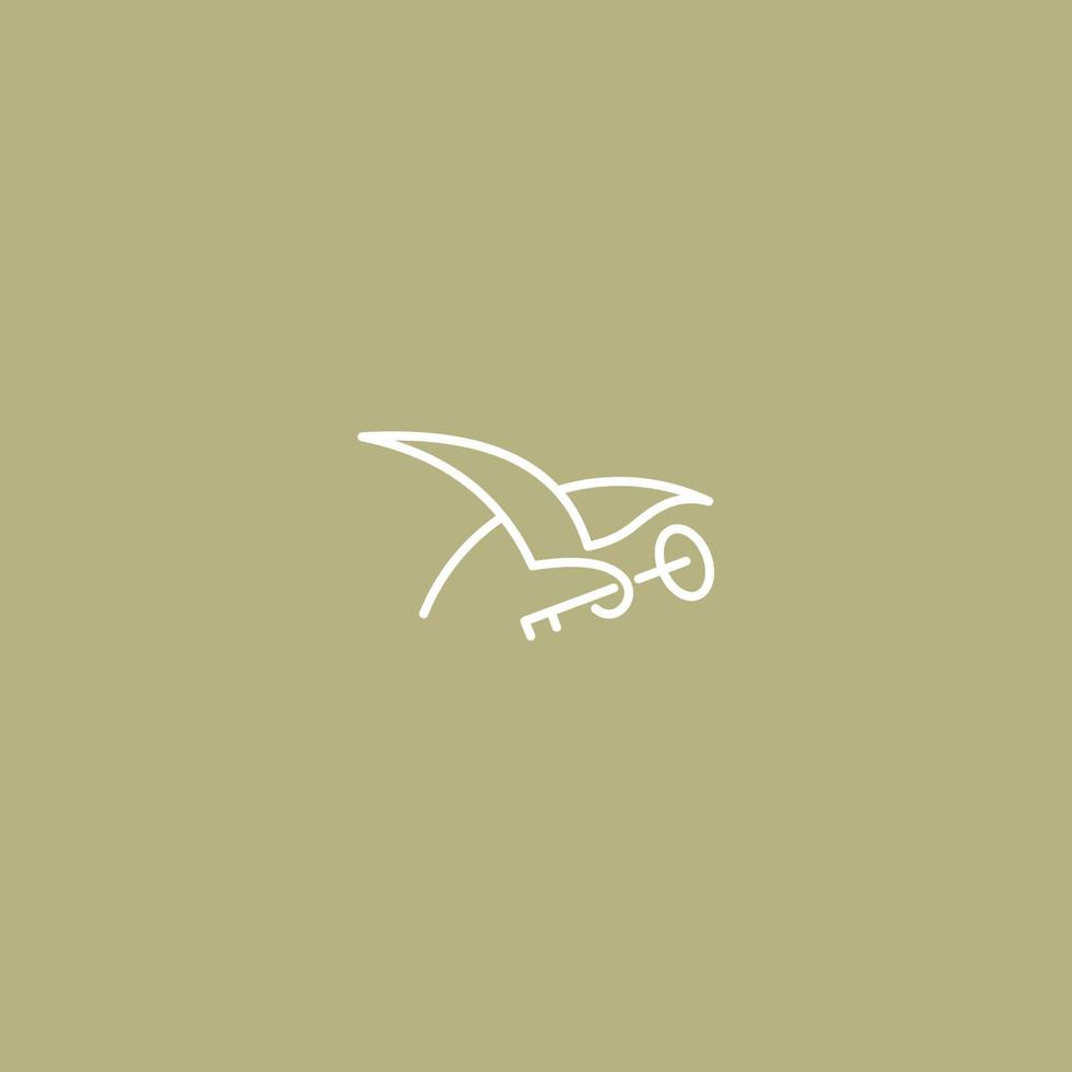 simple logo of bird and key vector