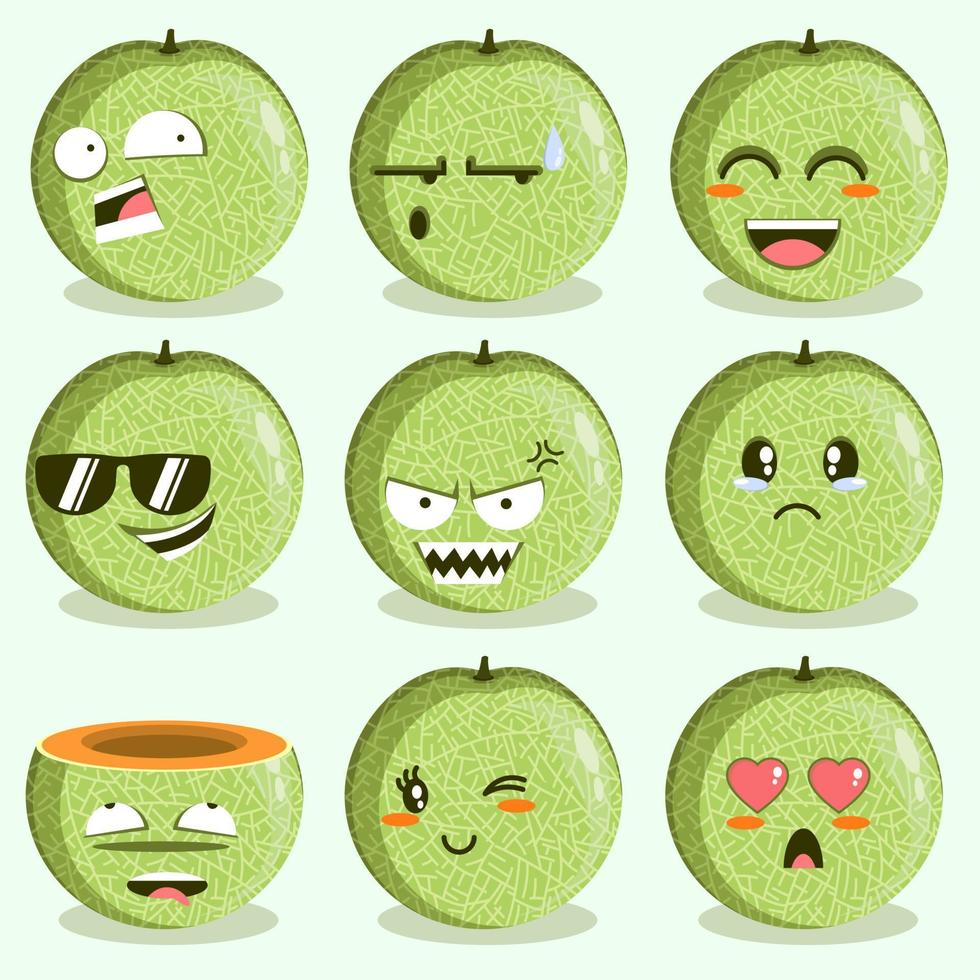 cute melon cartoon vector