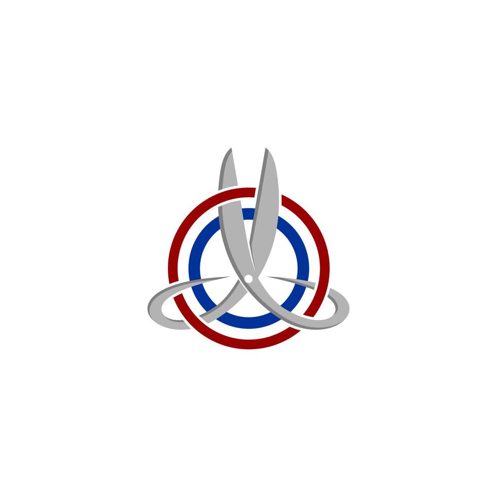 scissor and target simple logo vector