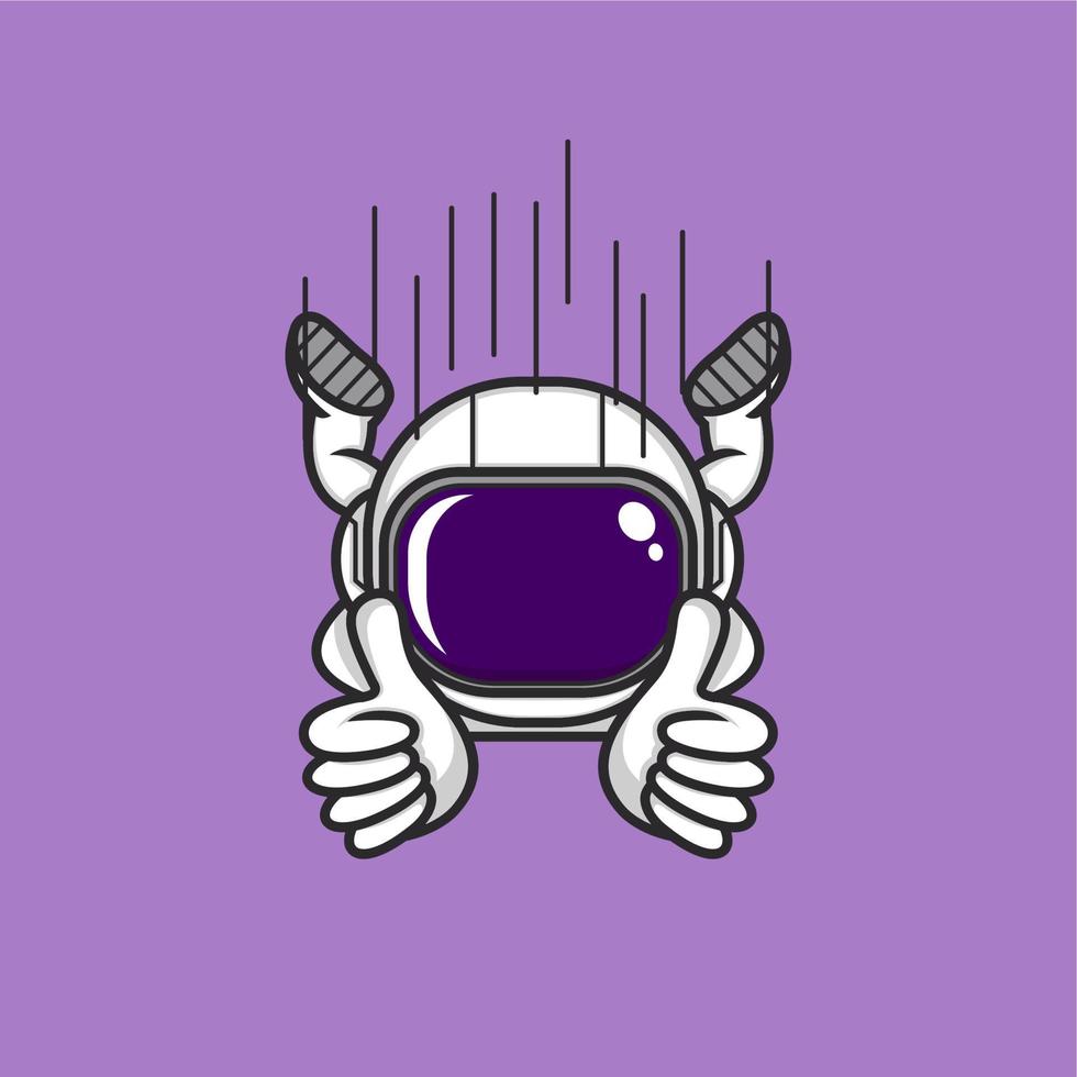 cute cartoon astronaut giving a like sign vector