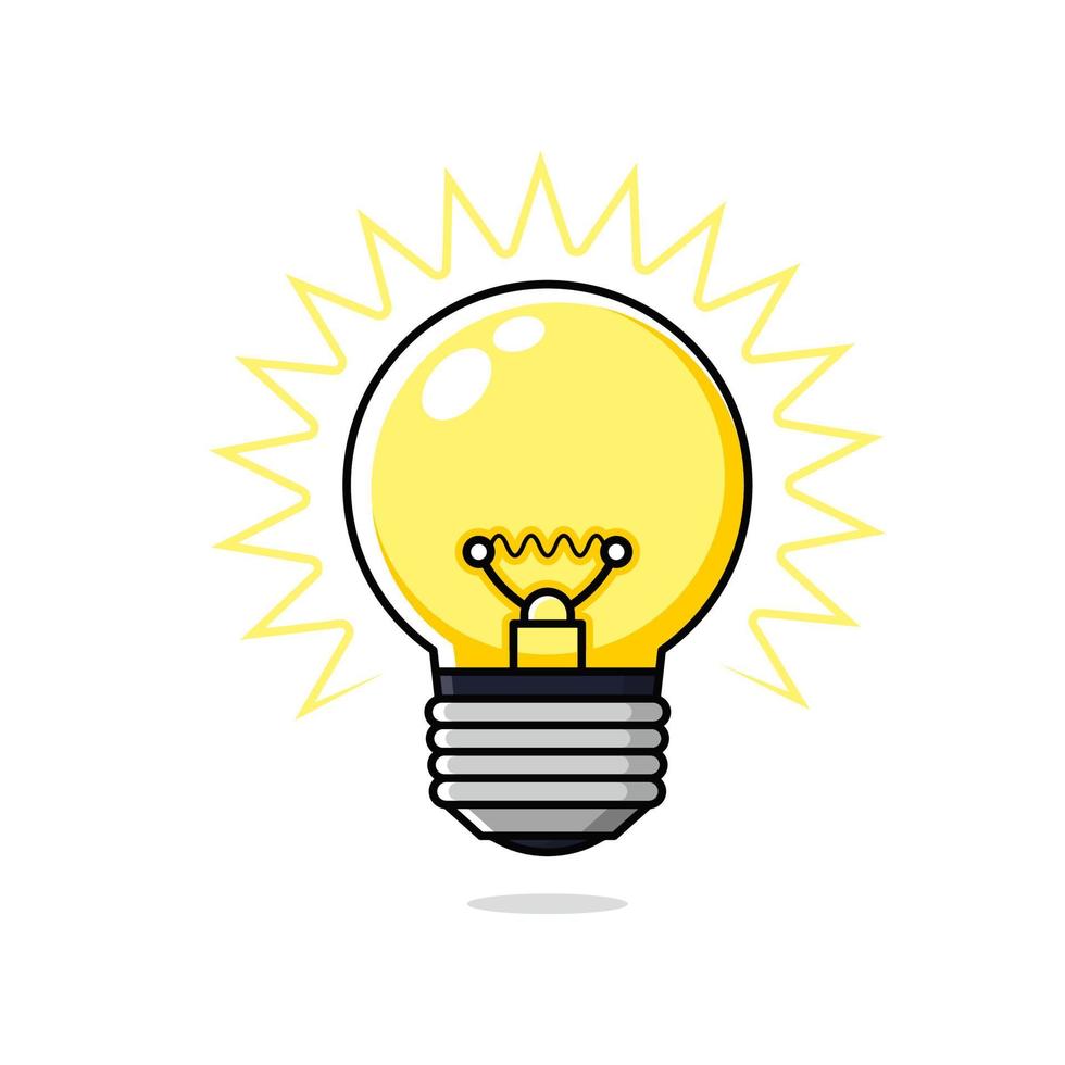 cute cartoon bulb vector