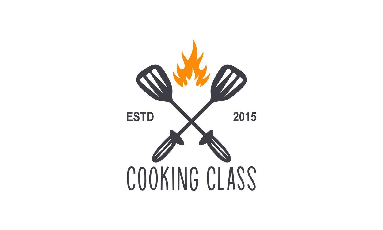 Vintage cooking class and food labels emblems badges logo culinary school cooking courses vector