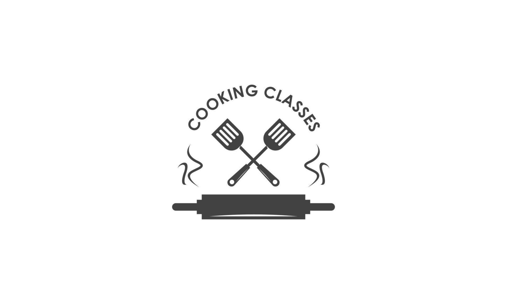 Vintage cooking class and food labels emblems badges logo culinary school cooking courses vector
