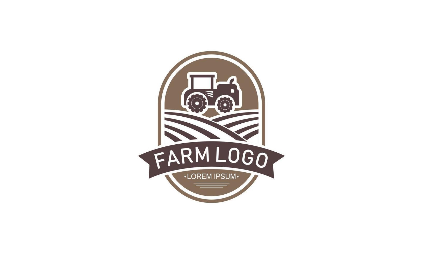 Illustration farm color logo in vintage style vector
