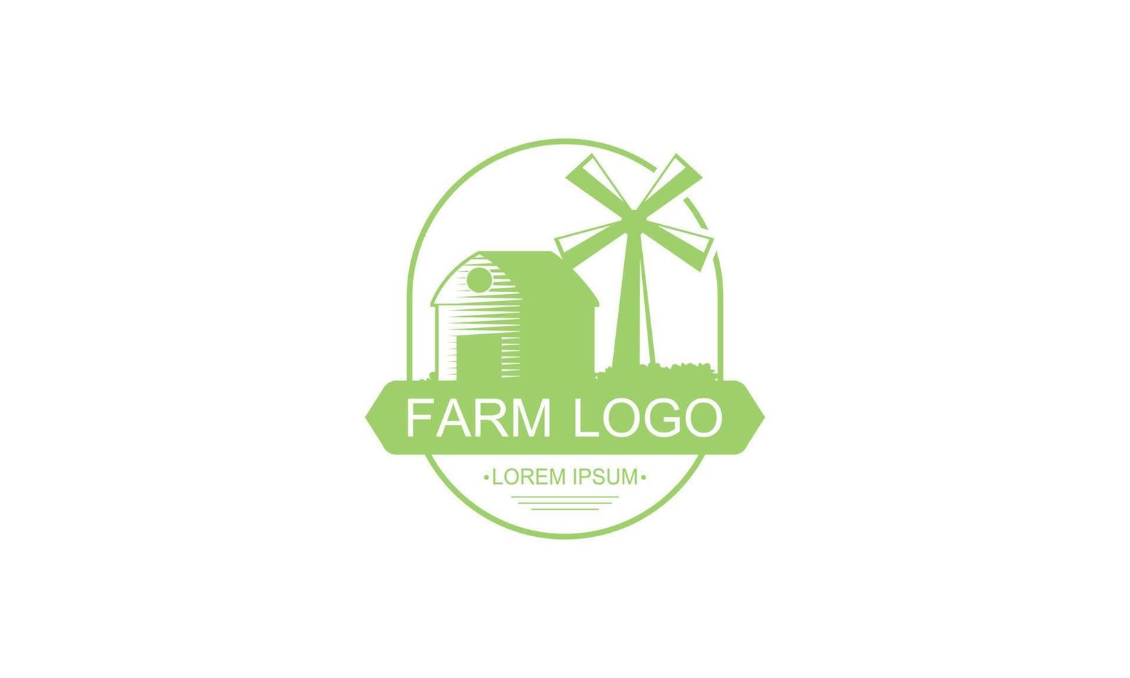 Illustration farm color logo in vintage style vector