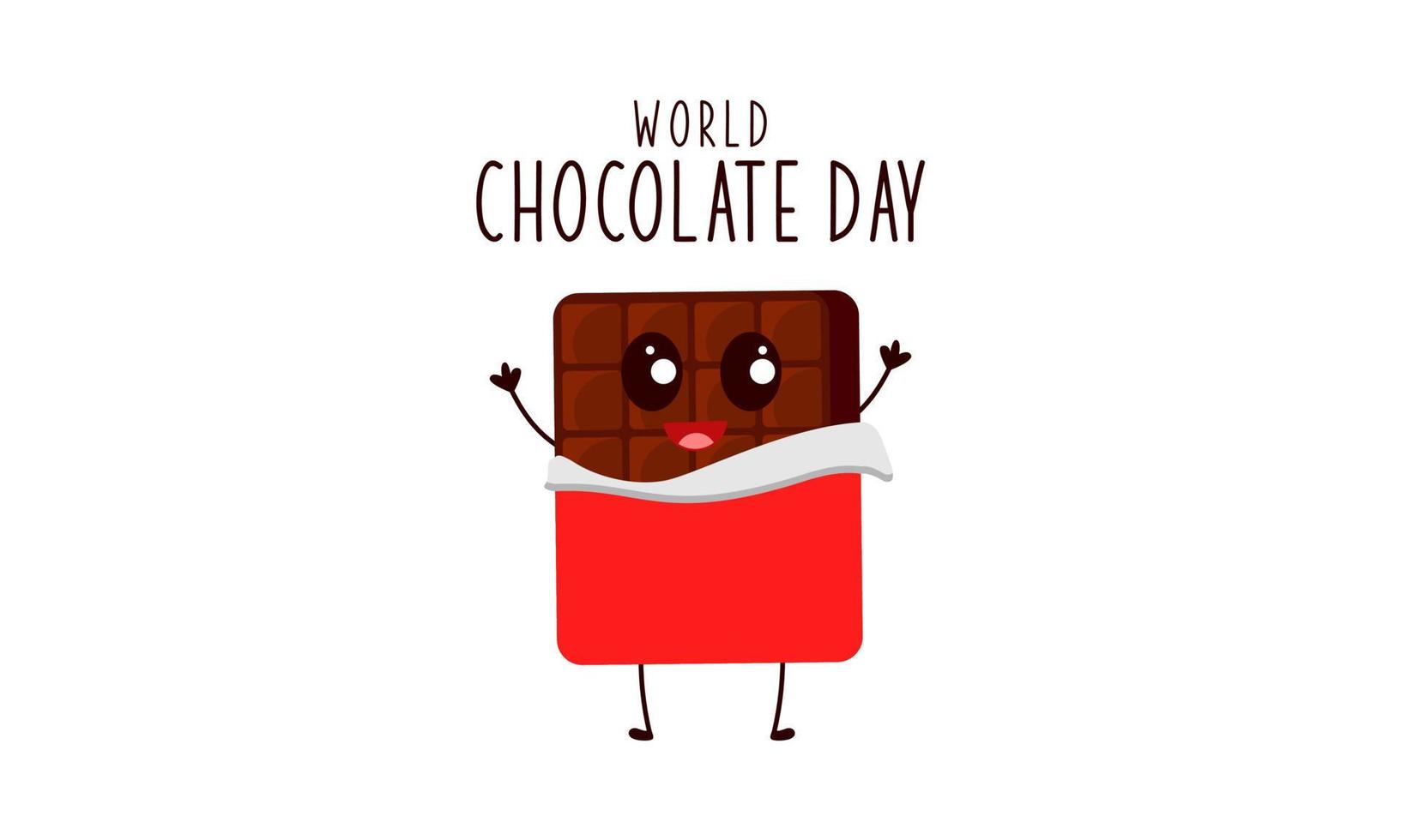 Cute cartoon of chocolate blocks say happy world chocolate day vector