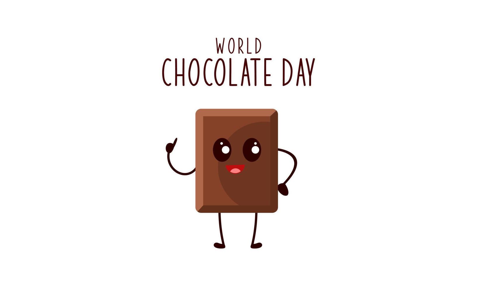 Cute cartoon of chocolate blocks say happy world chocolate day vector