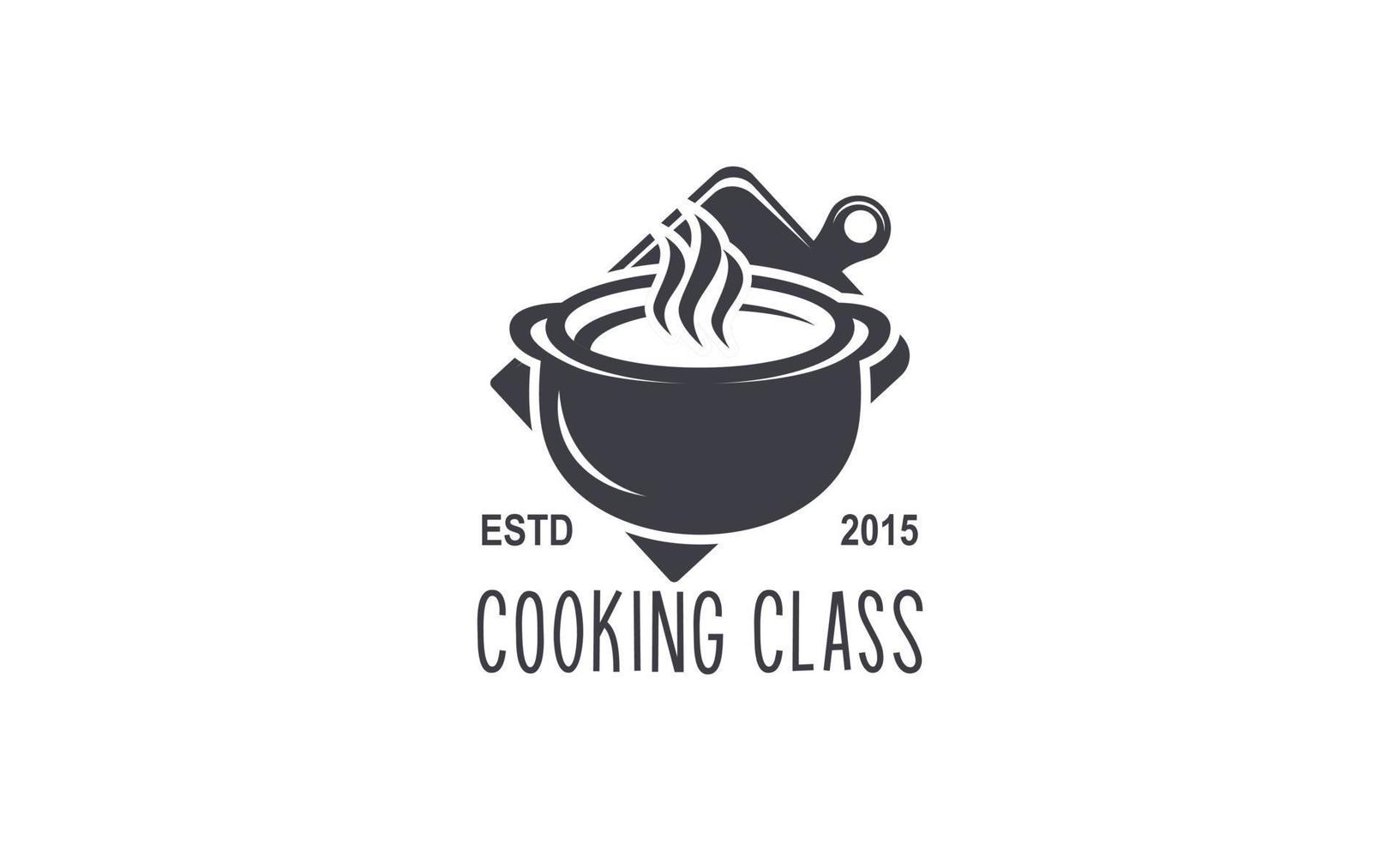 Vintage cooking class and food labels emblems badges logo culinary school cooking courses vector