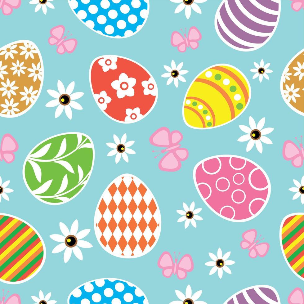 Seamless Easter background card blue vector