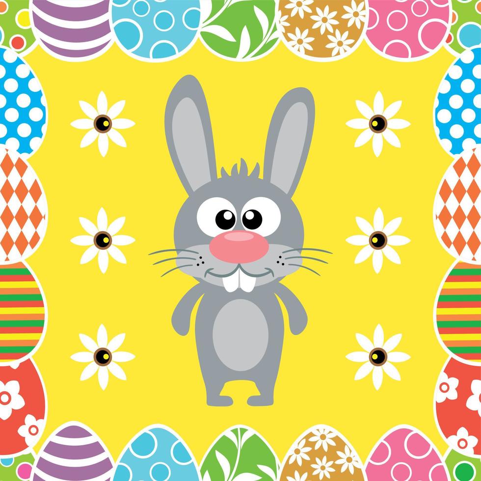 Seamless Easter background with funny rabbit vector