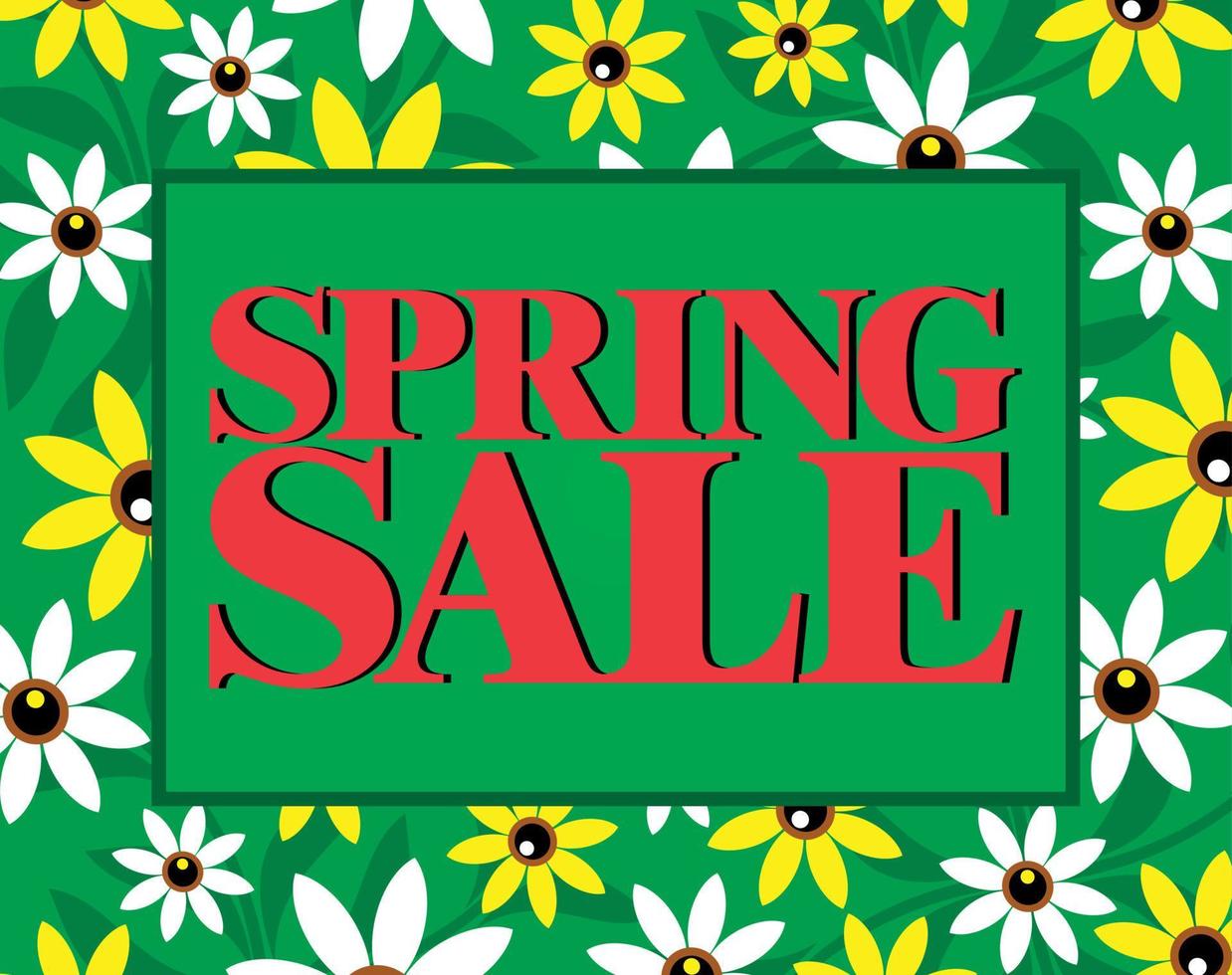 Spring sale background with flowers vector