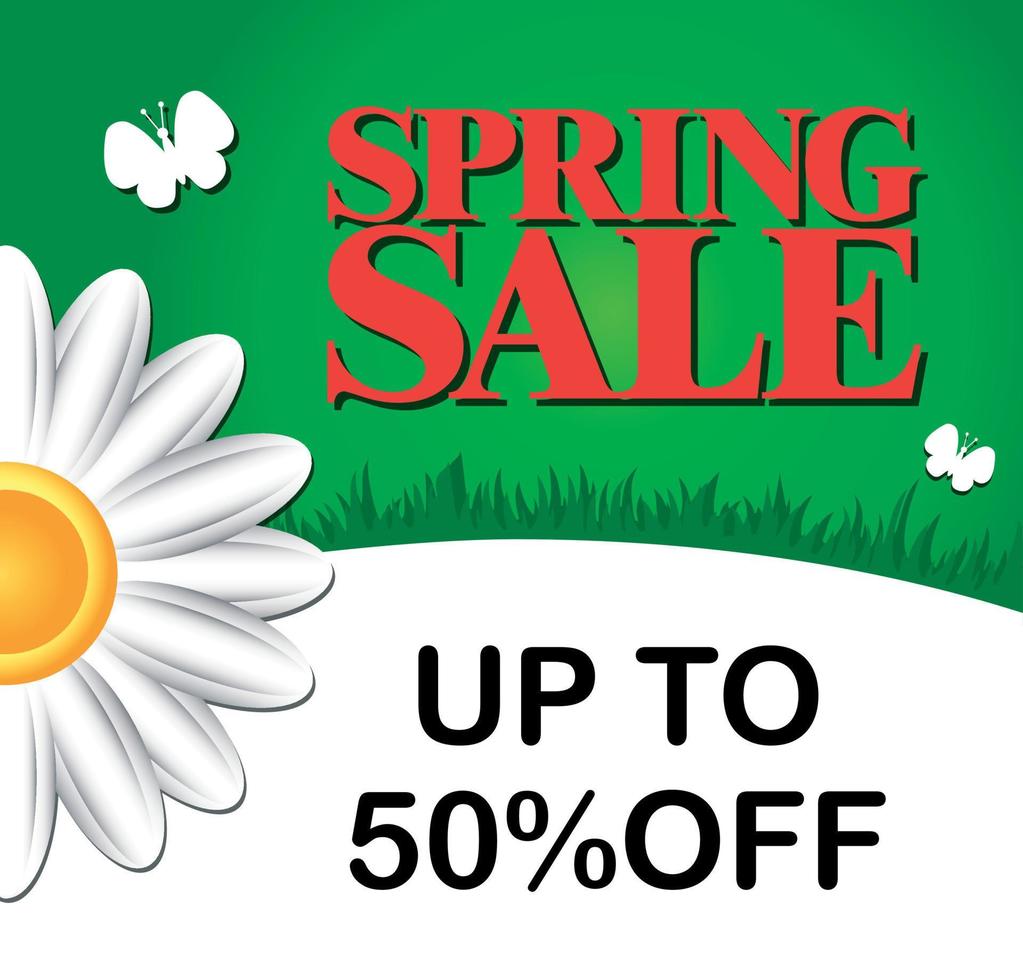 Spring sale up to 50 off vector