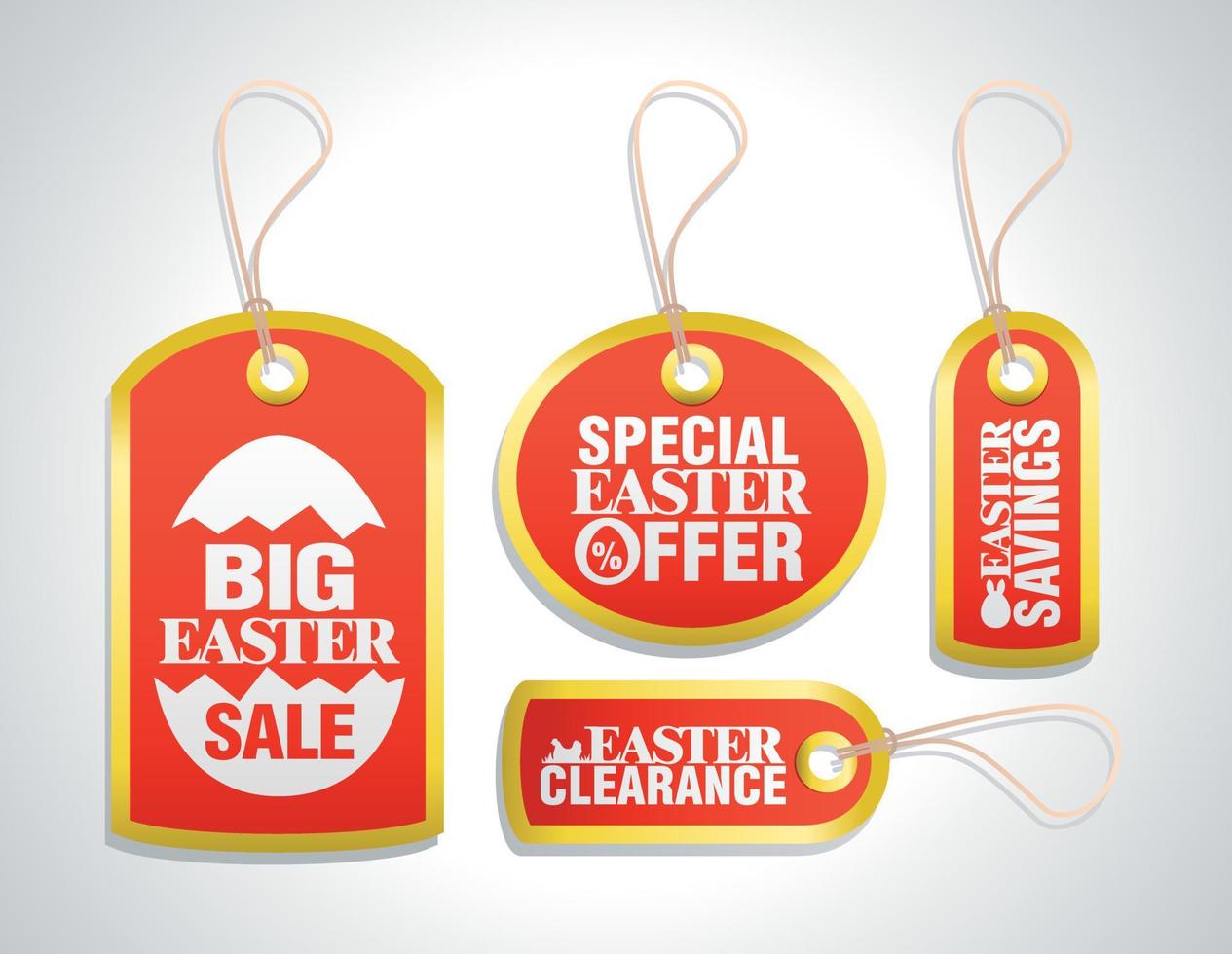 Easter red sale tag set concept design vector
