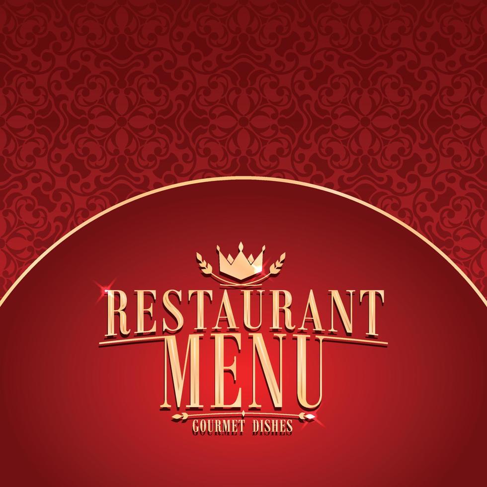 Gourmet dishes. Restaurant menu design on a red background vector