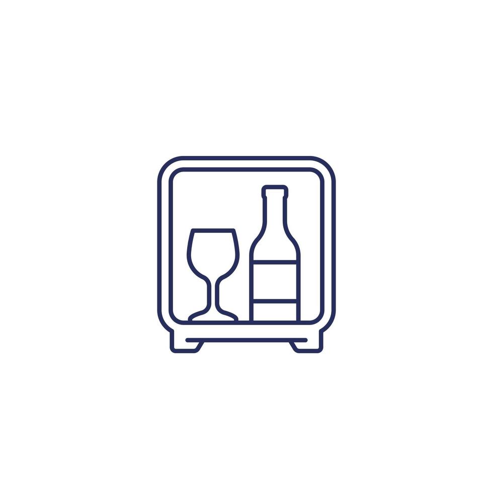 minibar line icon on white vector