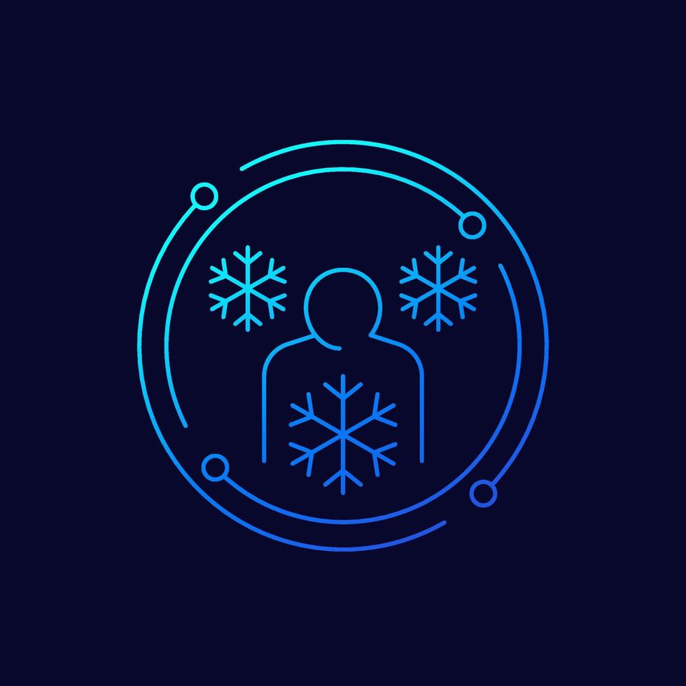 Cold, chill line vector icon