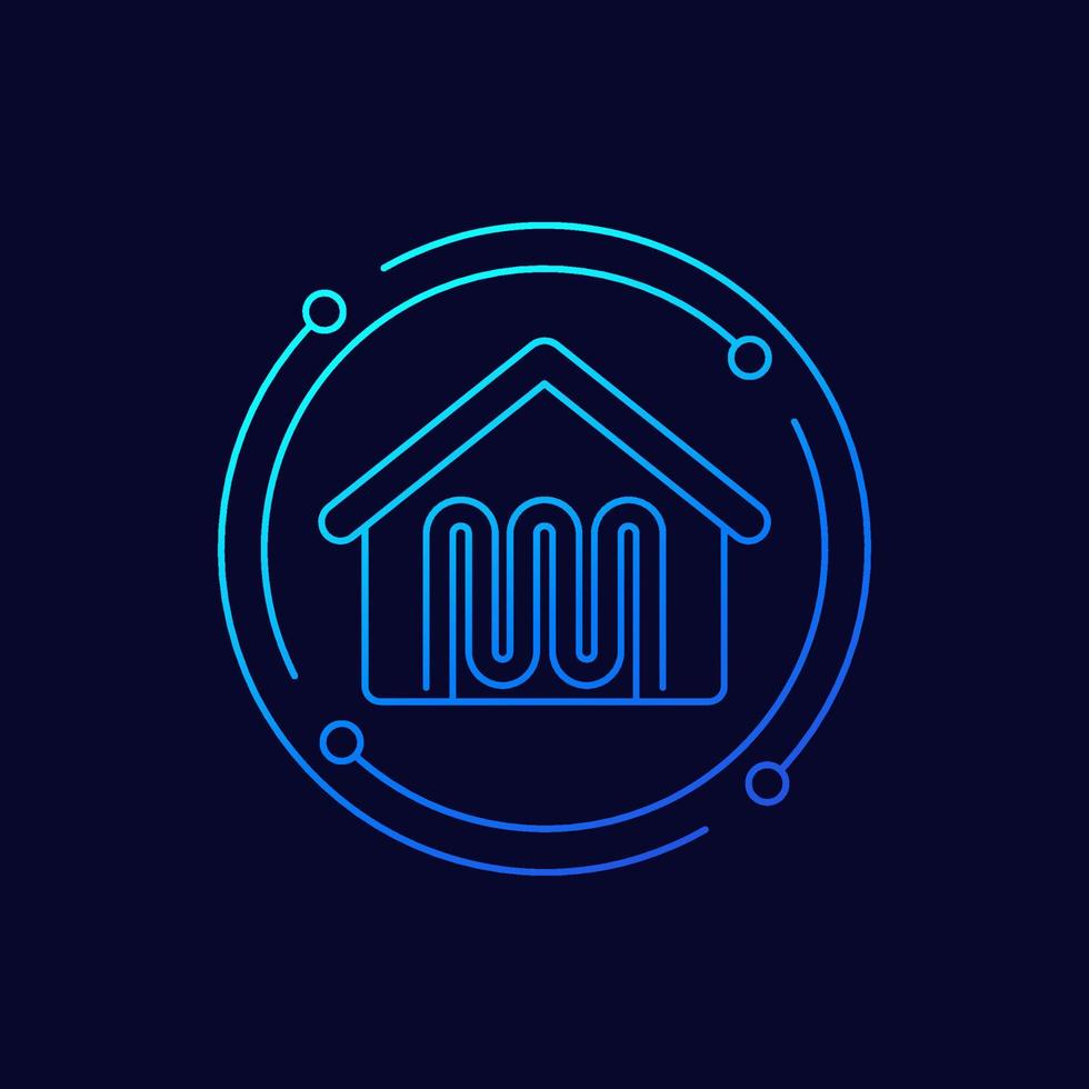 house heating icon, linear vector