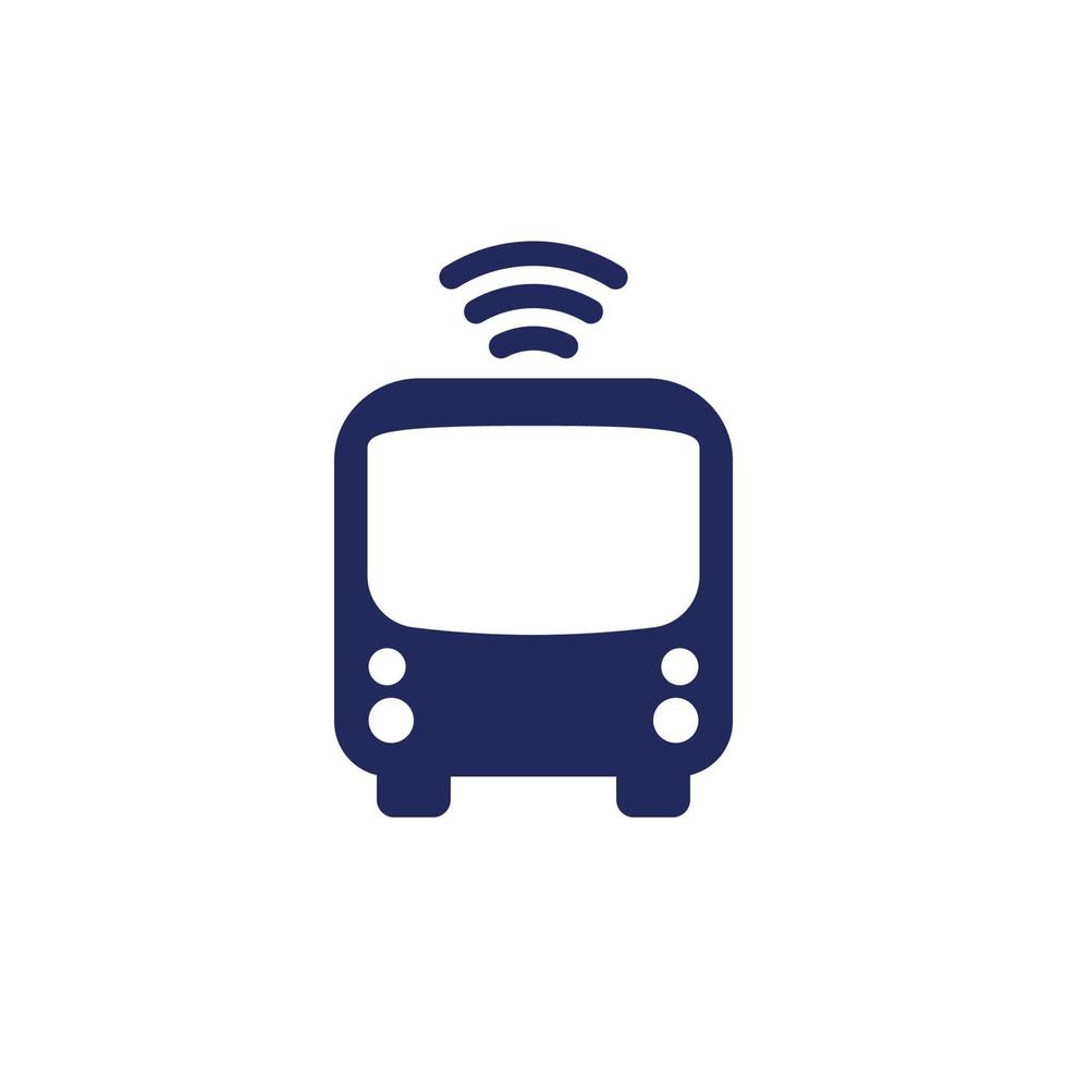 autonomous shuttle bus icon, driverless transport vector