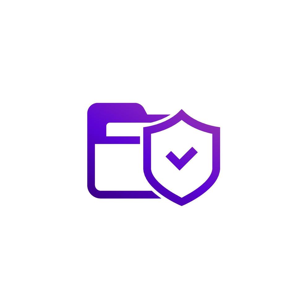 secure folder icon with a shield vector