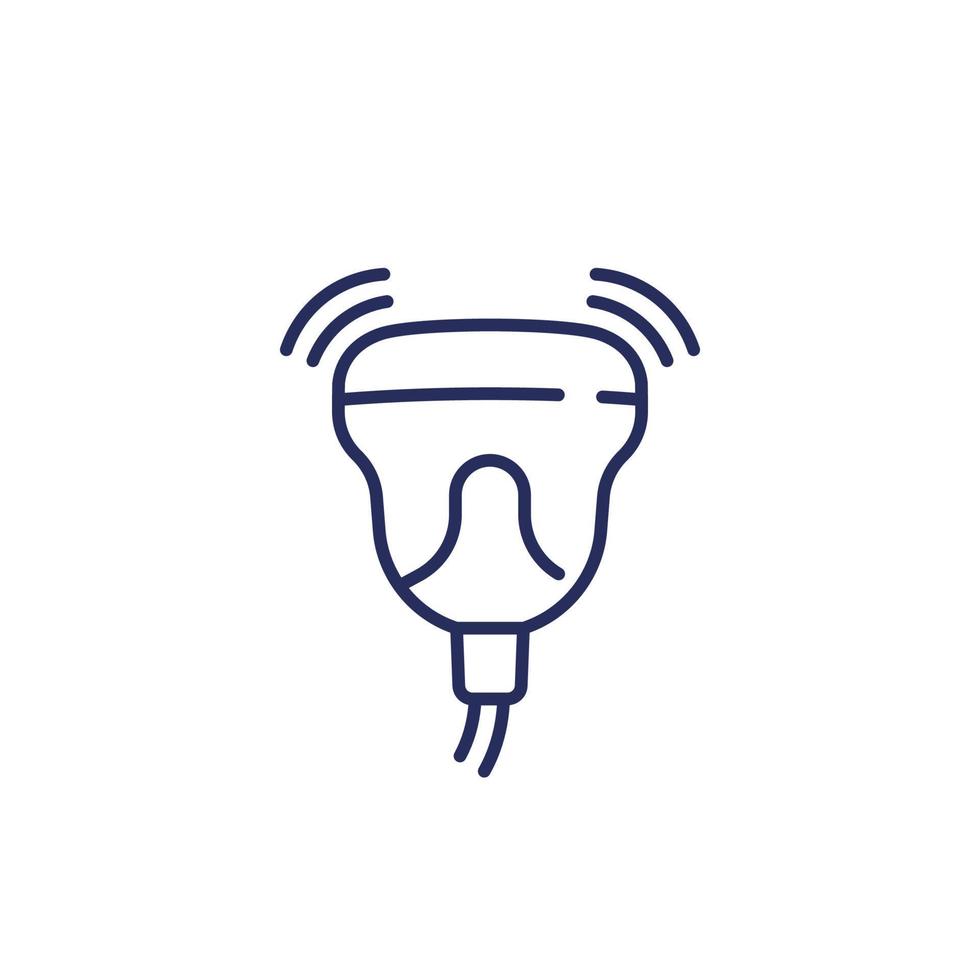 ultrasound or sonography line icon on white vector