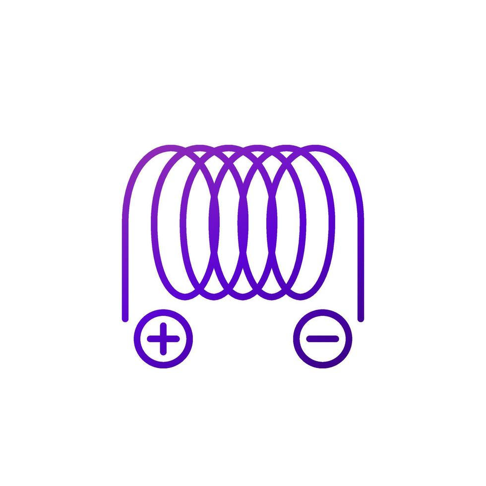 solenoid line icon on white vector