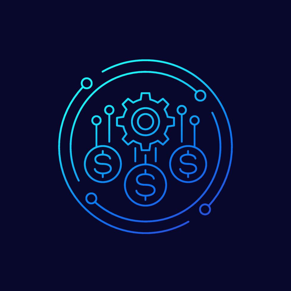 payment processing line icon, vector