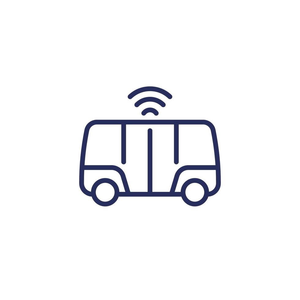 autonomous shuttle bus line icon vector